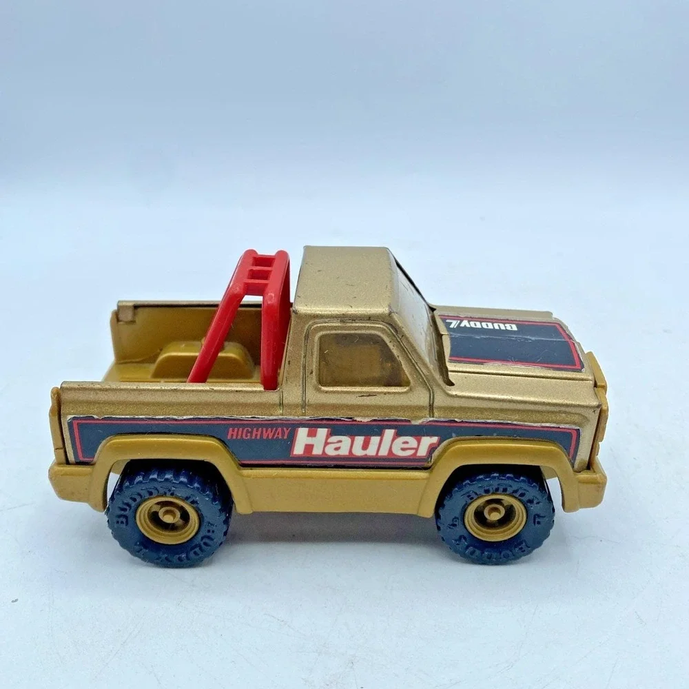Vintage‎ 1981 Buddy L Mighty Hauler Gold Pickup Truck Toy Die-Cast Metal 4x4